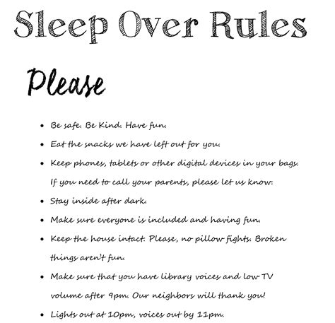 dating sleepover rules